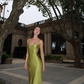 Modest Sheath Straps Green Long Prom Dresses Evening Dress C2834