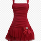 Cute A line Straps Red Short Homecoming Dress Birthday Dresses C1210