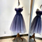 Cute Tulle Lace Short Prom Dress Off the Shoulder Homecoming Dress C561