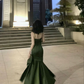 Sexy Mermaid Sleeveless Green Long Prom Dresses B791