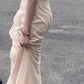 Vintage Mermaid Straps Pink Tulle Long Prom Dress C783