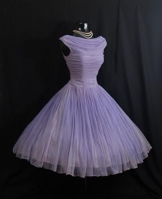 vintage années 1950 Tulle Robe Courte Lilas Homecoming Robe C1024