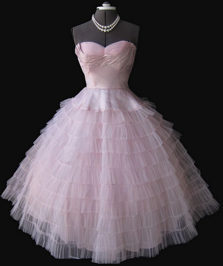 Robe Hoco trapèze rose chérie vintage des années 50 avec jupe en tulle superposée robe de soirée C1029