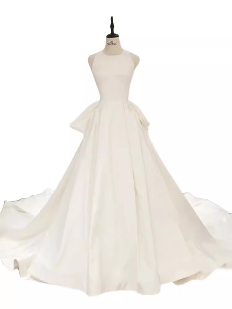Robe de bal Vintage, encolure dégagée, dos nu, robes de mariée longues blanches, C102
