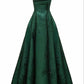 Modest A line Straps Sleeveless Floral Lace Green Prom Dress C1131