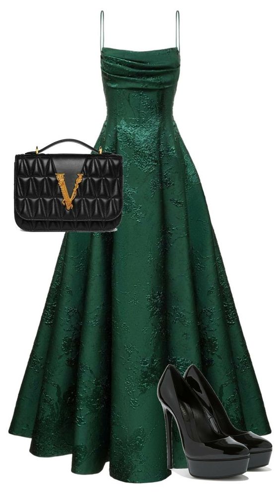 Modest A line Straps Sleeveless Floral Lace Green Prom Dress C1131