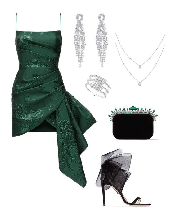 Robe de soirée courte en dentelle vert foncé, gaine Simple, bretelles Spaghetti, robe d'anniversaire C1132