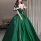 Ball Gown Off The Shoulder Satin Burgundy Long Prom Dresses C115