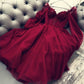 Cute A Line Long Sleeves Red Burgundy Tulle Ankle Length Prom Dress C1169