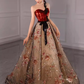 Fairytale Ball Gown Strapless Burgundy Sequin Long Evening Dress Prom Dress C1441