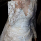 Chic A line V Neckline Lace White Wedding Dress With Long Sleeves C1459