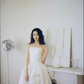 Vintage Ball Gown Off The Shoulder White Wedding Dress With Short Sleeves C1462