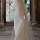 Chic A line Off The Shoulder Lace White Wedding Dress With Long Sleeves C1466