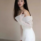 Chic Mermaid Off The Shoulder White Wedding Dress With Long Sleeves C1468