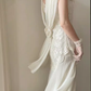 Chic A Line Chiffon Lace White Wedding Dresses C1474