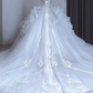 Chic Ball Gown Off The Shoulder Short Sleeves Lace Wedding Dresses C148