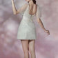 Pretty A line Short Sleeves White Homecoming Dress Short Cocktail Dress C1499