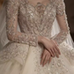 Luxury Ball Gown Scoop Neckline Long Sleeves Sequin Wedding Dress C151