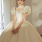 Chic Ball Gown Short Sleeves Lace Wedding Dress C152