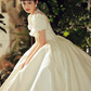 Chic Ball Gown Short Sleeves Lace Wedding Dress C152