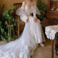 Vintage Mermaid Strapless White Lace Wedding Dress C158