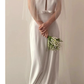 Vintage Sheath Scoop Neckline Satin White Wedding Dress With Bowknot C1598