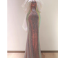 Pretty Sheath Strapless Sequin Long Prom Dresses With Sleeves C1610