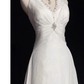 Chic A line High Neckline Backless Satin Long Wedding Dresses With Ruffles C1616