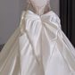 Vintage Ball Gown Square Neckline White Satin Wedding Dress C162