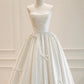 Classy Ball Gown Sweetheart Satin Long Wedding Dresses With Bowknots C1633