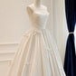 Classy Ball Gown Sweetheart Satin Long Wedding Dresses With Bowknots C1633