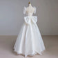 Classy Ball Gown Short Sleeves Floor Length Wedding Dresses With Bow C1635