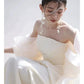 Timeless Mermaid Off The Shoulder Long Tulle White Wedding Dresses With Ruffles C1648