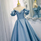 Modest Ball Gown Off The Shoulder Long Light Sky Blue Sweet 16 Dress Prom Dresses C1657