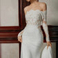 Unique Mermaid Off The Shoulder Lace Long Sleeves White Wedding Dresses C1668