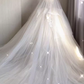 Vintage Ball Gown Strapless Tulle White Wedding Dresses C168