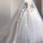 Vintage Ball Gown Strapless Tulle White Wedding Dresses C168