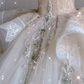 Vintage Ball Gown Strapless Tulle White Wedding Dresses C168