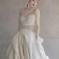 Vintage Ball Gown Strapless Lace White Wedding Dresses C169