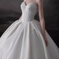 Vintage Ball Gown Sweetheart Satin White Wedding Dresses C170