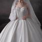 Vintage Ball Gown Sweetheart Satin White Wedding Dresses C170