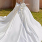 Luxury Ball Gown Long Sleeves White Lace Wedding Dress C174