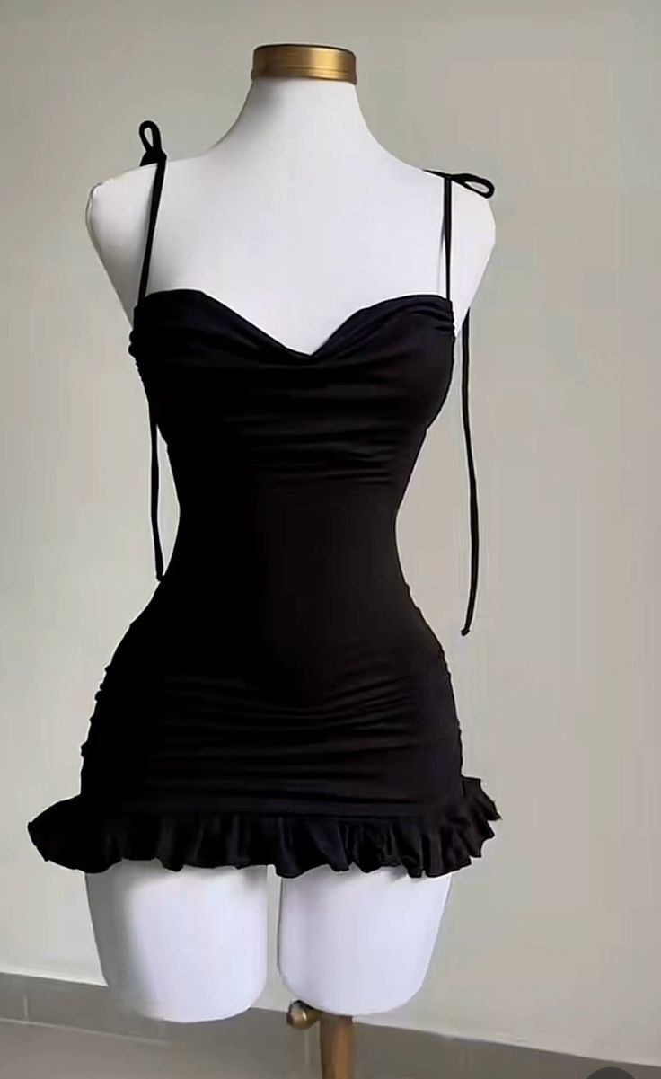 Cute Sheath Spaghetti Straps Black Short Homecoming Dresses Little Black Dress C1752