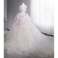 Modest Ball Gown Sweetheart Tulle Long Flowers Sweet 16 Dresses C1785