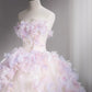 Modest Ball Gown Sweetheart Tulle Long Flowers Sweet 16 Dresses C1785