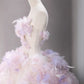 Modest Ball Gown Sweetheart Tulle Long Flowers Sweet 16 Dresses C1785