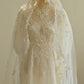 Chic A line Scoop White Long Puffy Sleeves Lace Wedding Dresses With Appliques C1811