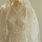 Chic A line Scoop White Long Puffy Sleeves Lace Wedding Dresses With Appliques C1811