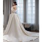 Timeless Ball Gown Off The Shoulder Satin Long White Wedding Dresses With Lace C1814