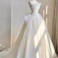 Timeless Ball Gown Strapless Tulle Long White Wedding Dresses With Ruffles C1815